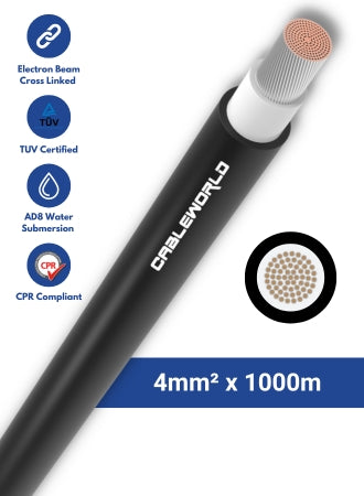 4mm2 single-core DC cable 1000m - Black