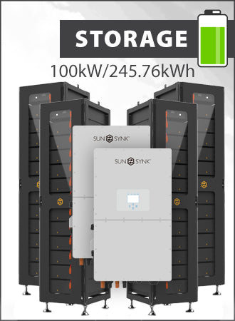 Sunsynk 2x50kW 3PH Hybrid Inverter with 245.76kWh Battery